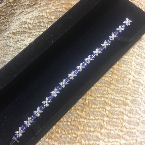 14K White & Yellow Gold Tanzanite Bracelet - Picture 6 of 8